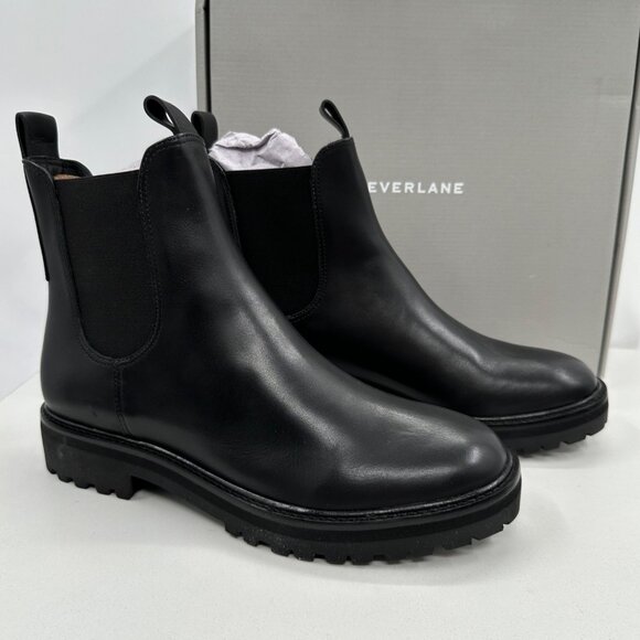 Everlane The Lug Chelsea Boot in Black size 11 Women's Leather Ankle Chunky Sole - Picture 1 of 11